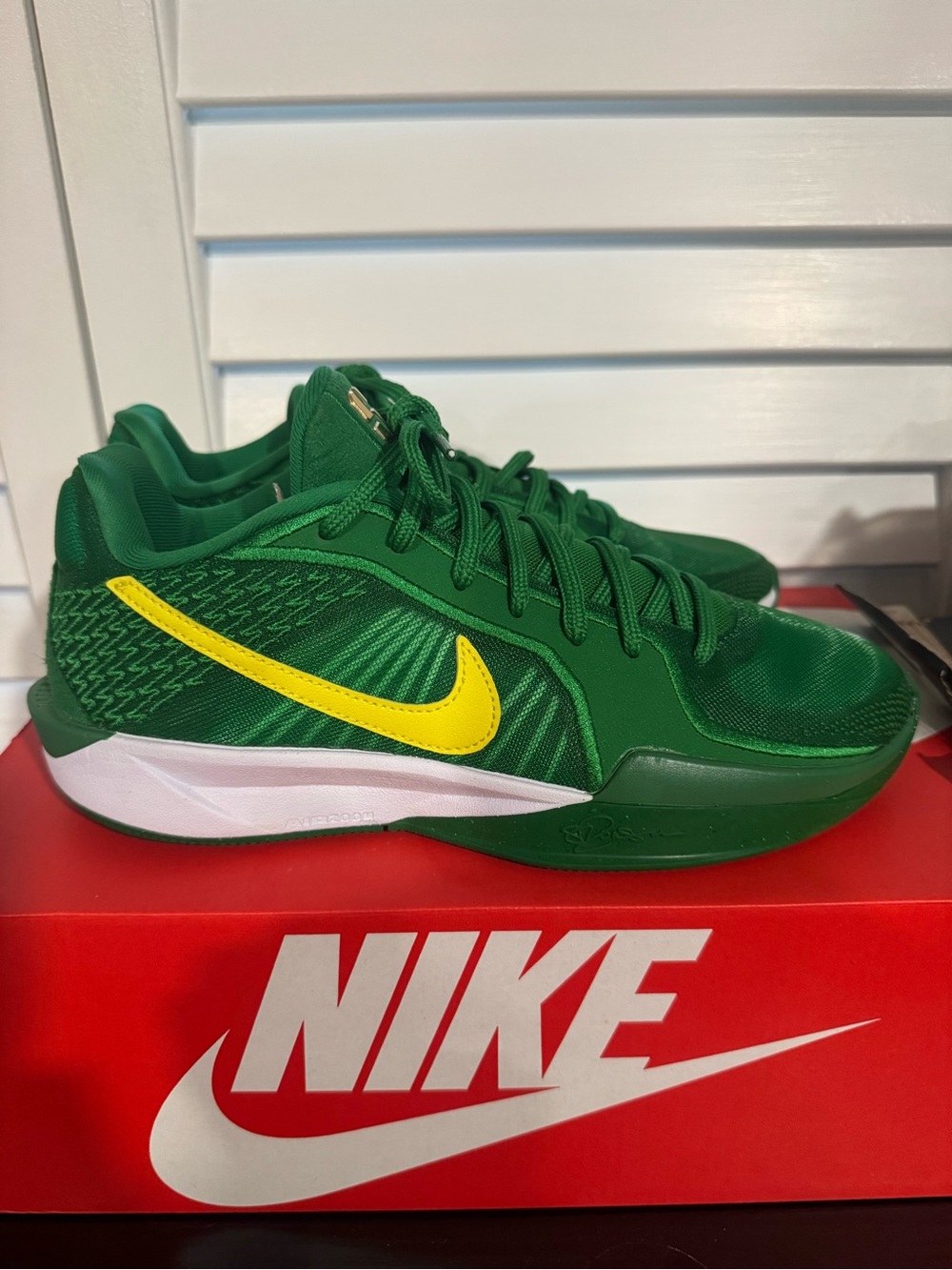 Nike Sabrina 2 Green Sneakers with Yellow Swoosh